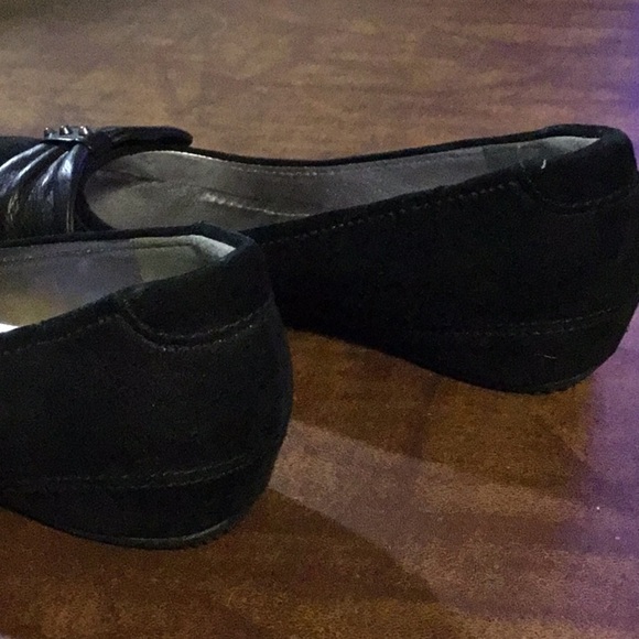 ECCO Black Suede Leather Bow Ballet Flats Comfy Classic Dressy 37 - Picture 11 of 16